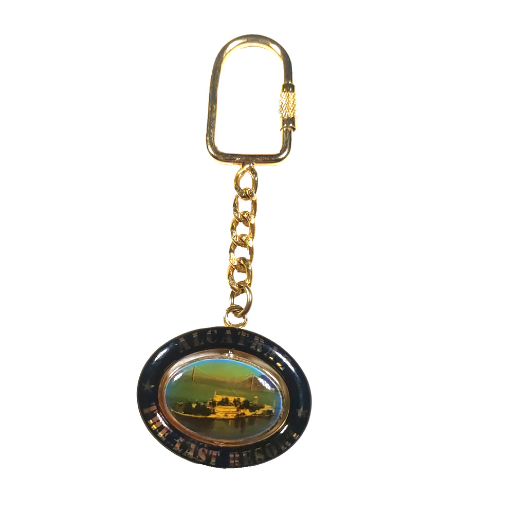 Alcatraz The Last Resort Spinner Keychain Black Gold Tone
